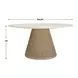Kingsley White and Cerused Wheat Outdoor 60" Round Concrete Top Dining Table