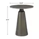 Oakley Antique Bronze and Brown Outdoor Round Travertine Top Accent Table