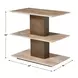 Riverton Brass and Brown Rectangular Travertine Top Accent Table