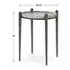 Somerset Dark Bronze and Titanium Round Travertine Top Accent Table
