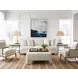 Sheffield Beige 43" Upholstered Cocktail Ottoman with Nailhead Trim