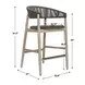 Belmont Java and Cerused Wheat Outdoor Counter Height Stool