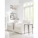 Beach Club White Upholstered Club Swivel Chair
