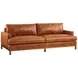 Horizon Caramel Leather Upholstered 88" Sofa
