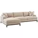 Horizon Beige and Brown 110" Leather Upholstered RAF Sectional