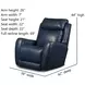 View Point Blue Leather Rocker Power Recliner with Power Headrest and USB Charging