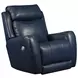 View Point Blue Leather Rocker Power Recliner with Power Headrest and USB Charging