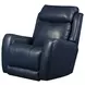 View Point Blue Leather Rocker Power Recliner with Power Headrest and USB Charging