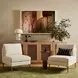 Serena Cream Velvet Accent Chair with Brass Legs