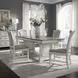Abbey Park Antique White and Weathered Brown Upholstered 5 Piece Extendable Dining Set with Nailhead Trim
