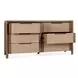 Corda Nut Brown and Natural 6 Drawer Dresser