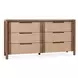 Corda Nut Brown and Natural 6 Drawer Dresser