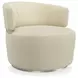 Olympia Oatmeal Performance Fabric Upholstered Swivel Accent Chair