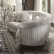Versailles Ivory 109" Sofa with Nailhead Trim