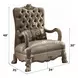 Dresden Brown Upholstered Accent Chair with Pillow and Nailhead Trim