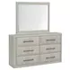 Modern Play Natural White 6 Drawer Dresser with Mirror