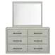 Modern Play Natural White 6 Drawer Dresser with Mirror