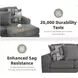 Gardiner Pewter 101" Sofa Chaise