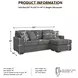 Gardiner Pewter 101" Sofa Chaise