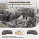 Gardiner Pewter 101" Sofa Chaise