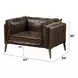 Porchester Distress Chocolate Leather Upholstered Lounge Chair