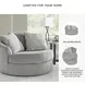 Casselbury Cement Oversized Swivel Accent Chair