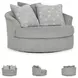 Casselbury Cement Oversized Swivel Accent Chair