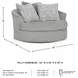 Casselbury Cement Oversized Swivel Accent Chair