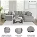 Casselbury Cement 2 Piece RAF Chaise Sectional