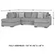 Casselbury Cement 2 Piece LAF Chaise Sectional