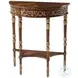 Beauty of Leaves Italian Gold Rub And Ramsey Mahogany Accent Console Table