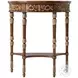 Beauty of Leaves Italian Gold Rub And Ramsey Mahogany Accent Console Table