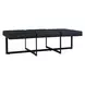 Calvin Nightfall Blue Leather Rectangular Ottoman