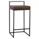 Belfort Cocoa Brown Leather Upholstered Counter Height Stool