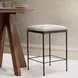 Bose Dusty Cream Leather Upholstered Counter Height Stool