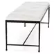 Achen Dusty Cream Leather Upholstered 60" Accent Bench