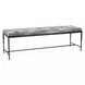 Achen Sparrow Gray Leather Upholstered 60" Accent Bench