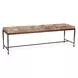 Achen Canyon Sand Leather Upholstered 60" Accent Bench