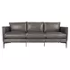 Abigail Pewter Gray Leather 84" Sofa