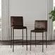 Mayer Truffle Brown Leather Upholstered Counter Height Stool