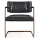 Fonda Jet Black Leather Upholstered Dining Chair