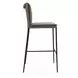 Mayer Pewter Gray Leather Upholstered Bar Stool