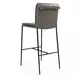 Mayer Pewter Gray Leather Upholstered Bar Stool