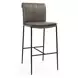 Mayer Pewter Gray Leather Upholstered Bar Stool