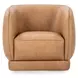 Rinner Tan Leather Upholstered Accent Chair