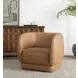 Rinner Tan Leather Upholstered Accent Chair