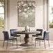 Mayer Ocean Blue Leather Upholstered Dining Chair Set of 2