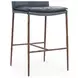 Mayer Ocean Blue Leather Upholstered Counter Height Stool