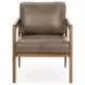 Julia Truffle Brown Leather Upholstered Accent Chair