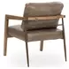 Julia Truffle Brown Leather Upholstered Accent Chair